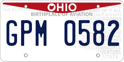 OH license plate GPM0582
