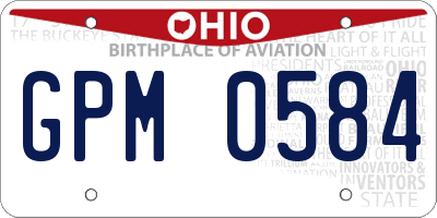 OH license plate GPM0584
