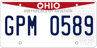 OH license plate GPM0589