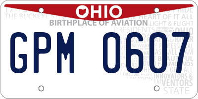 OH license plate GPM0607