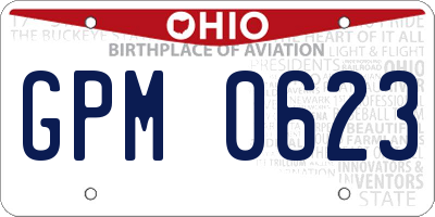 OH license plate GPM0623