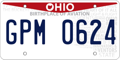 OH license plate GPM0624