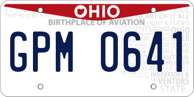 OH license plate GPM0641