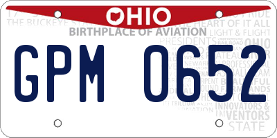 OH license plate GPM0652