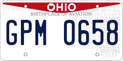 OH license plate GPM0658