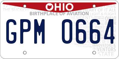 OH license plate GPM0664