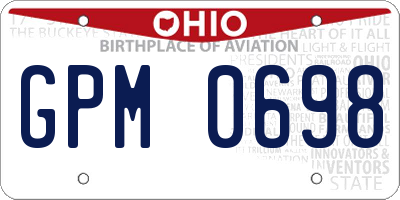 OH license plate GPM0698