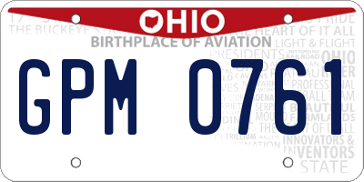 OH license plate GPM0761