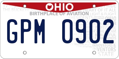 OH license plate GPM0902