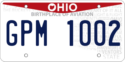 OH license plate GPM1002