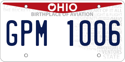 OH license plate GPM1006