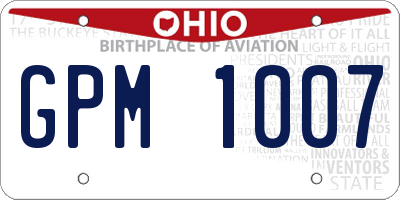 OH license plate GPM1007