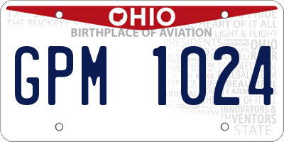 OH license plate GPM1024