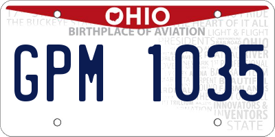 OH license plate GPM1035