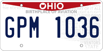 OH license plate GPM1036