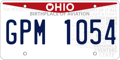 OH license plate GPM1054