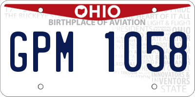 OH license plate GPM1058