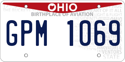 OH license plate GPM1069