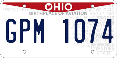 OH license plate GPM1074