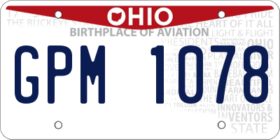 OH license plate GPM1078