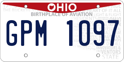 OH license plate GPM1097
