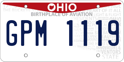 OH license plate GPM1119