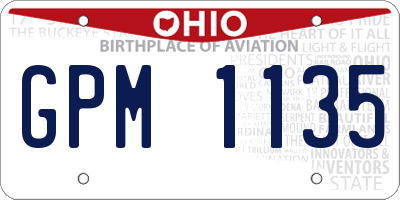 OH license plate GPM1135