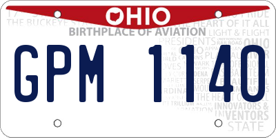 OH license plate GPM1140