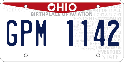 OH license plate GPM1142