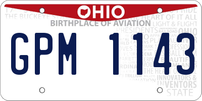 OH license plate GPM1143