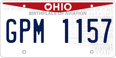 OH license plate GPM1157