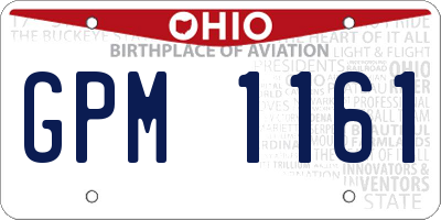 OH license plate GPM1161