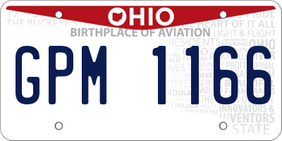 OH license plate GPM1166