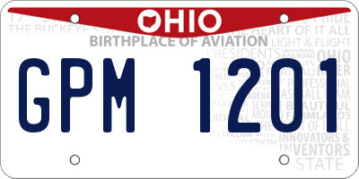 OH license plate GPM1201