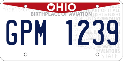 OH license plate GPM1239