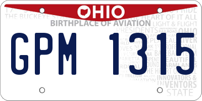 OH license plate GPM1315