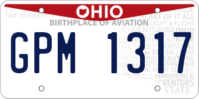 OH license plate GPM1317