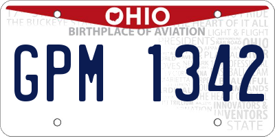 OH license plate GPM1342