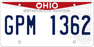 OH license plate GPM1362