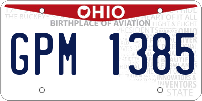 OH license plate GPM1385
