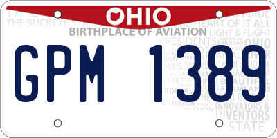OH license plate GPM1389