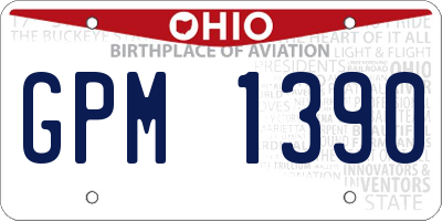 OH license plate GPM1390