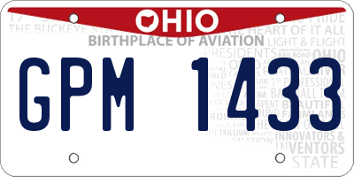 OH license plate GPM1433