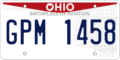 OH license plate GPM1458