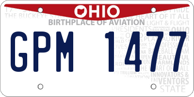 OH license plate GPM1477