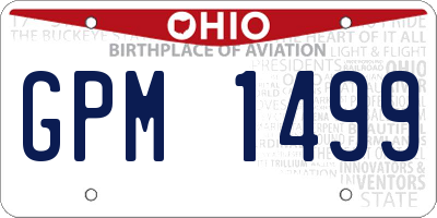 OH license plate GPM1499