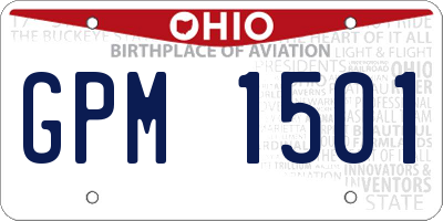 OH license plate GPM1501