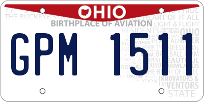 OH license plate GPM1511