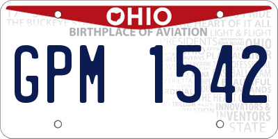 OH license plate GPM1542