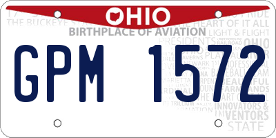 OH license plate GPM1572